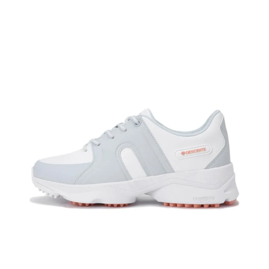 DESCENTE TAP IN LACE Cushioning Support Low Top Golf Shoes Women's White Blue