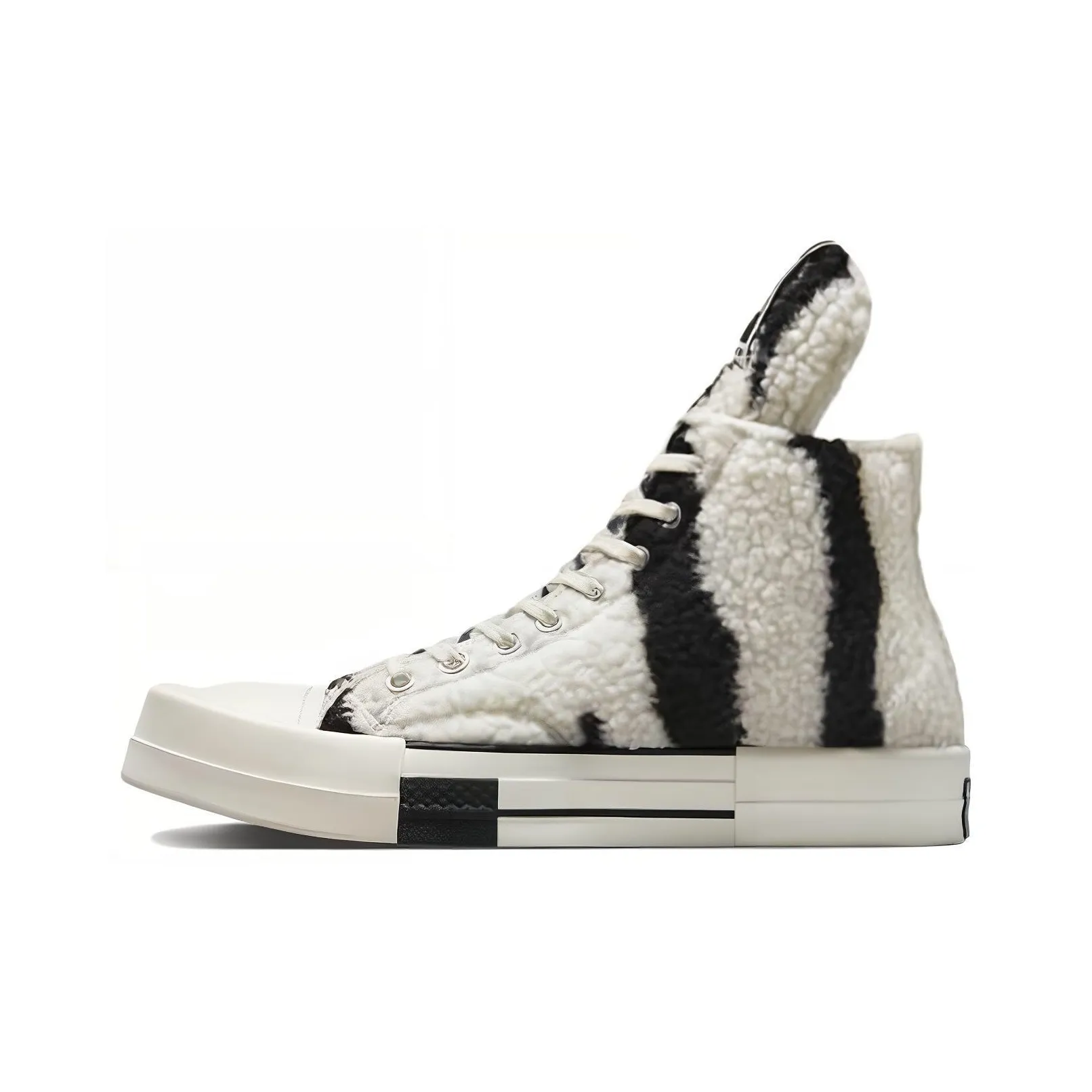 Converse Turbodrk Chuck Taylor All Star 70 Hi Rick Owens Drkshdw Sherpa Zebra Print White Black