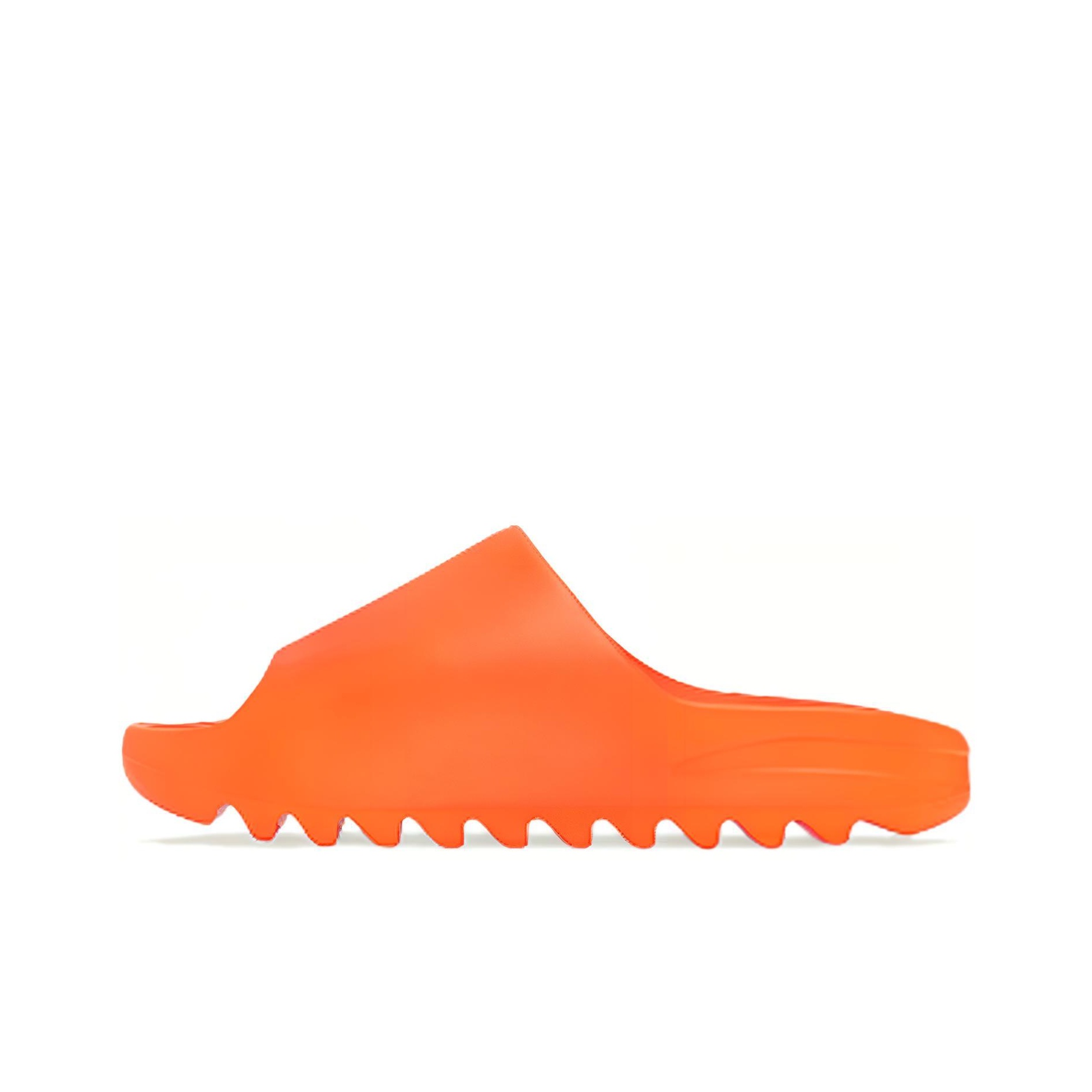 orange yeezy slides fake