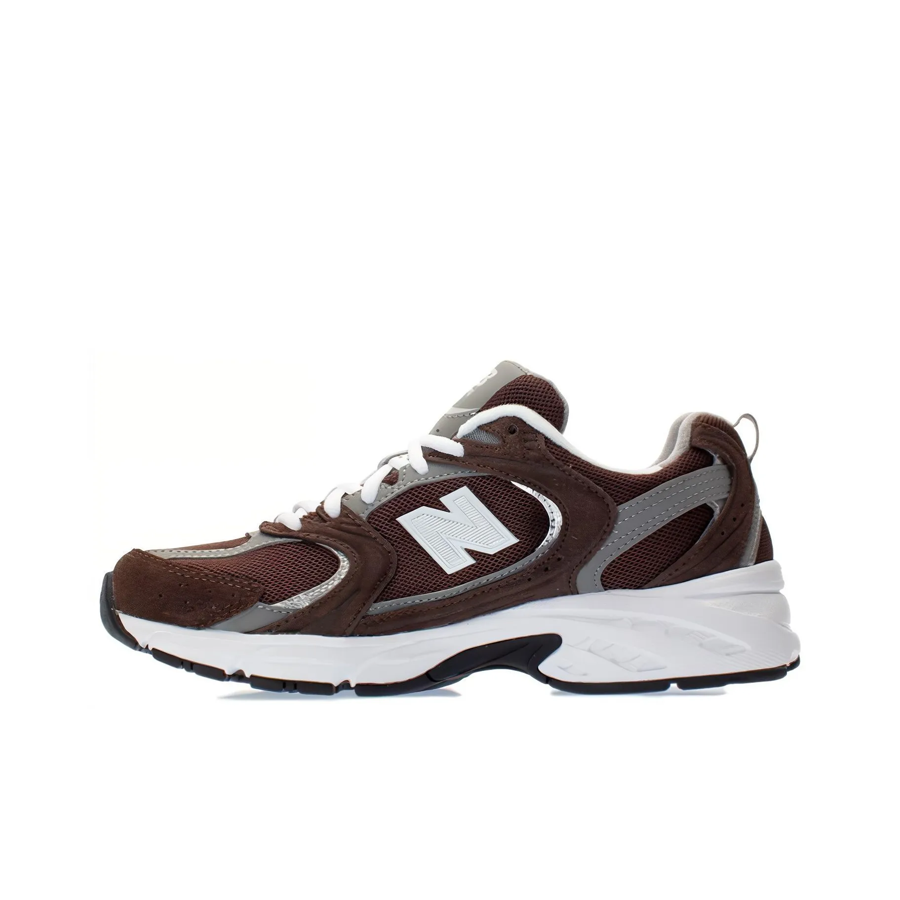 New Balance NB 530 Амортизация Износостойкий Низкий Топ Повседневные Беговые Кроссовки Унисекс Коричневый Белый
