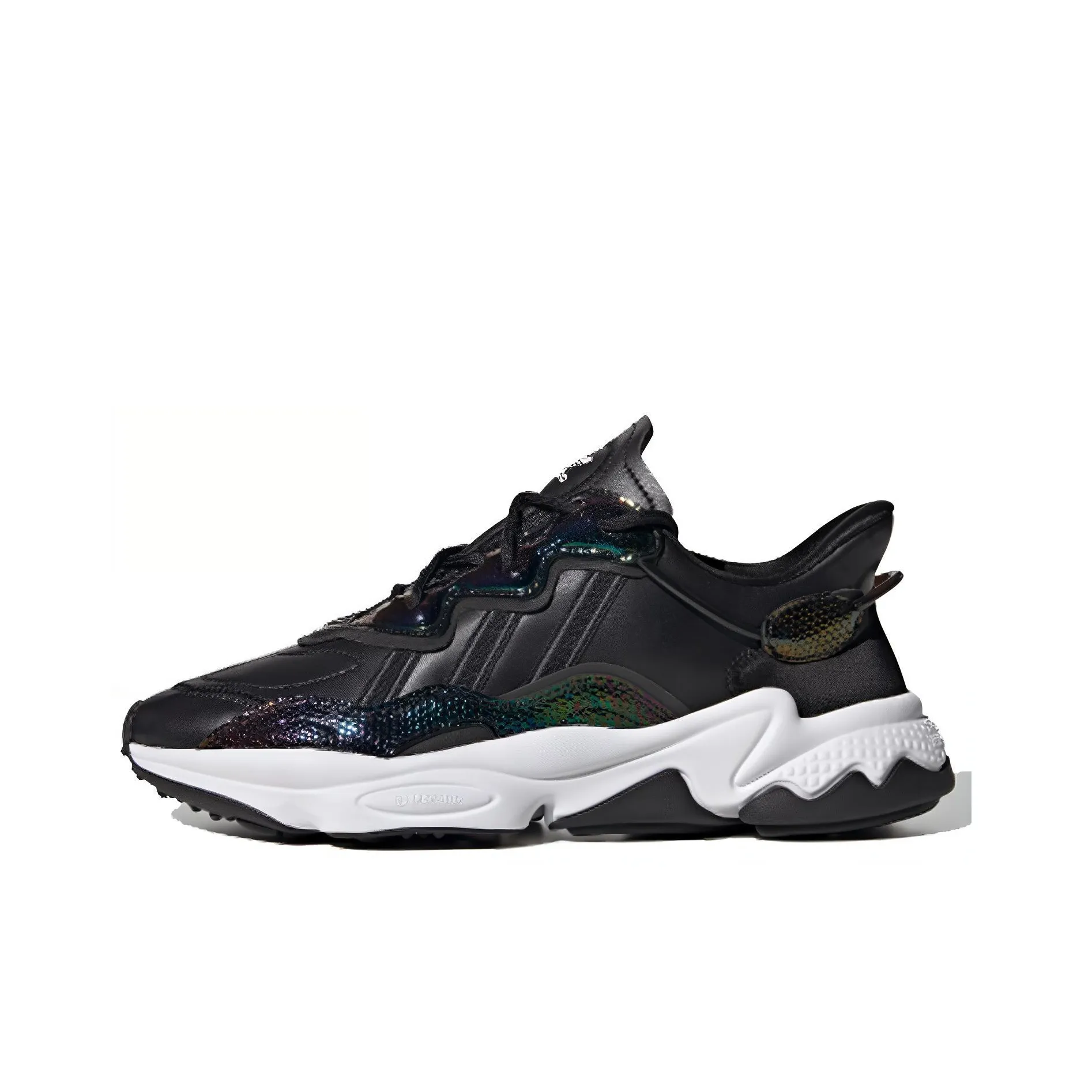 Adidas Originals Ozweego Амортизация Низкий Топ Повседневная Обувь Женская Черная Лакированная Кожа