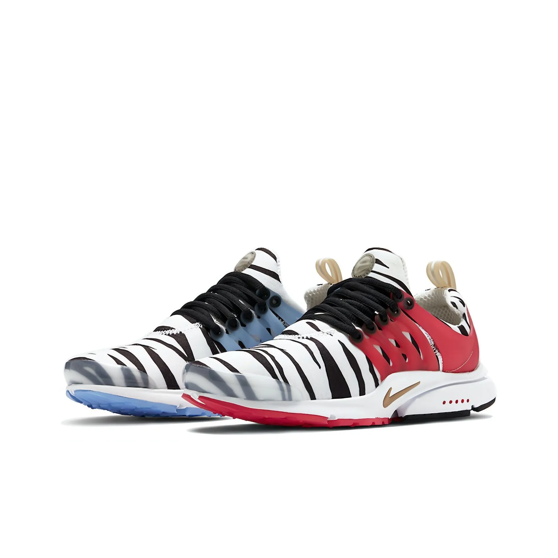 Nike Air Presto Тигровый принт Несовпадающие Амортизаторы Slip-resistant Низкий Топ Casual Унисекс Белый Черный Красный