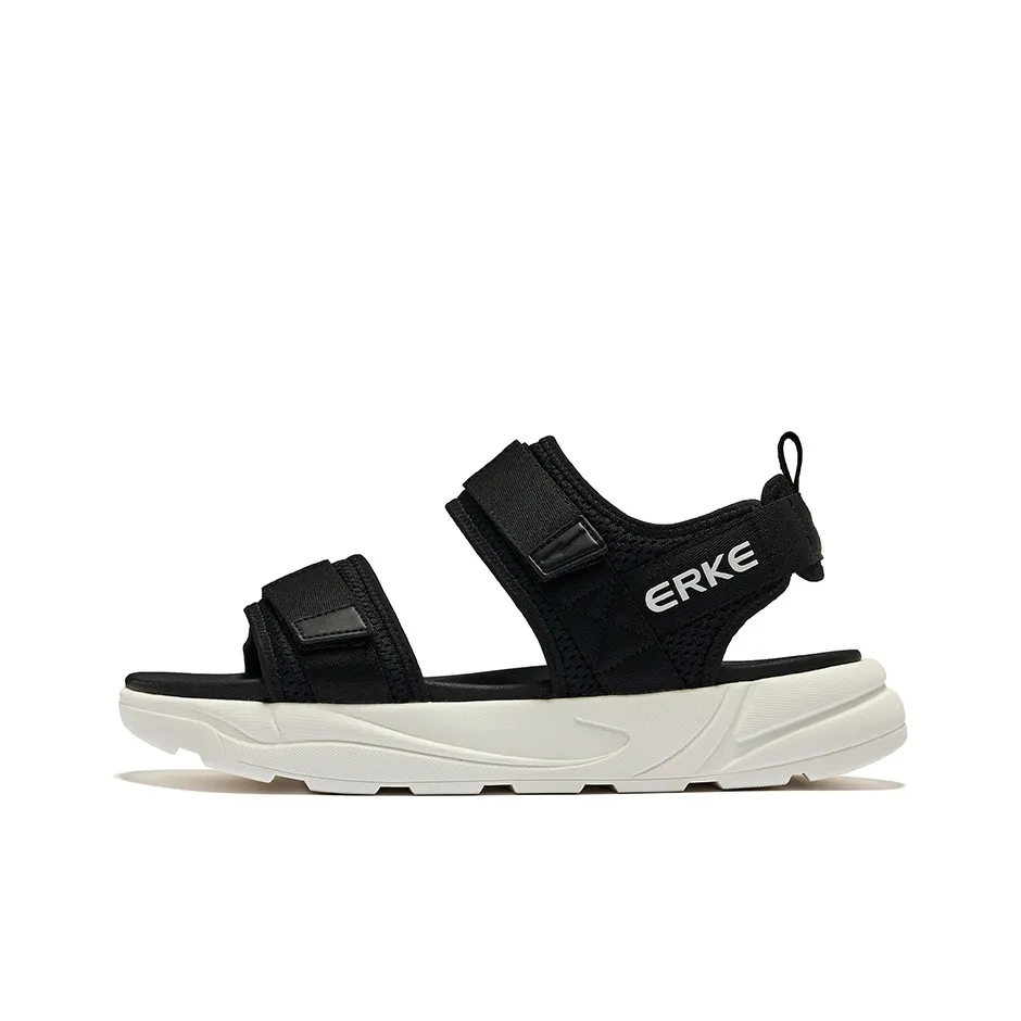 Erke Drifting Beach Sandals Women's Jet Black Microcrystal White