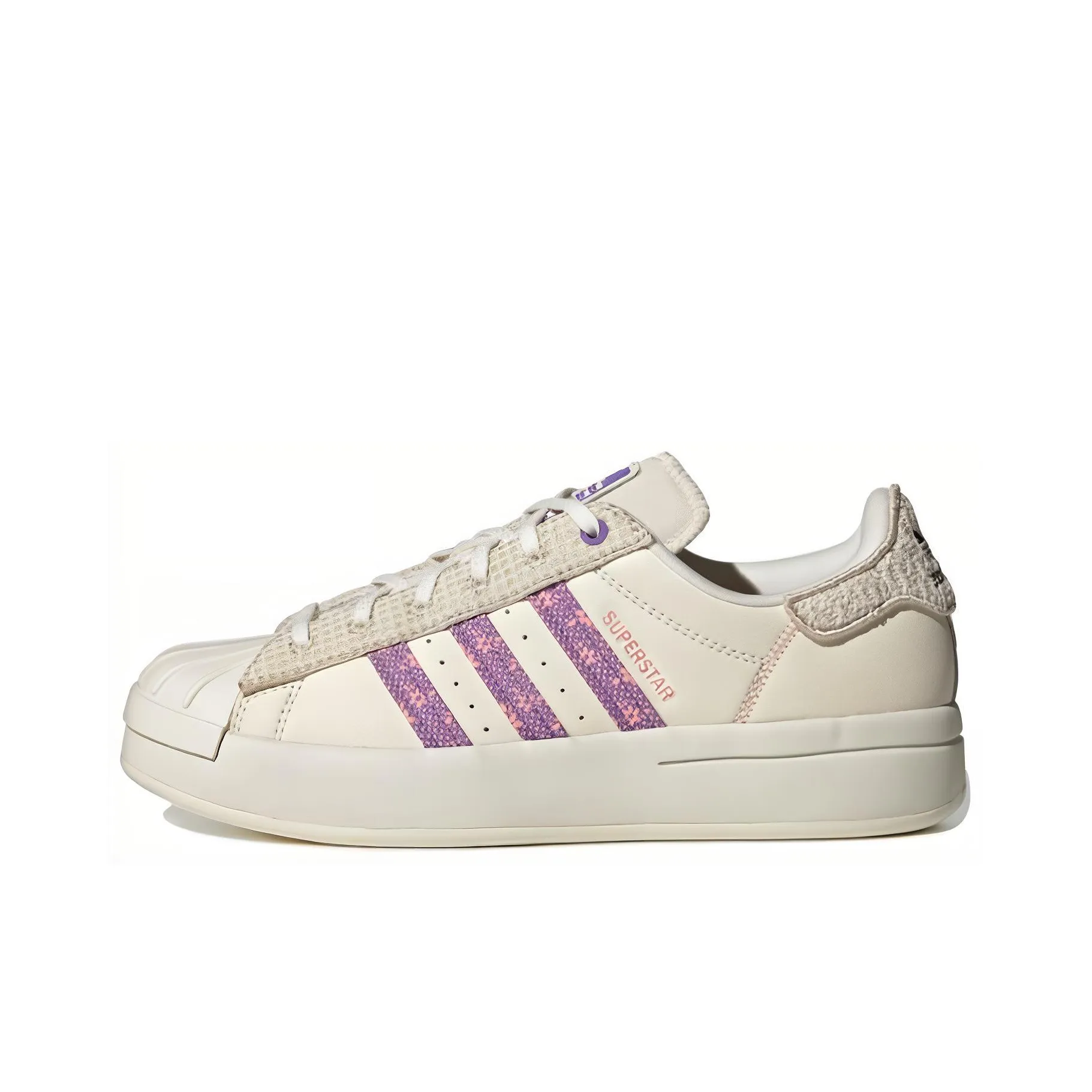 Adidas Originals Superstar Ayoon Устойчивые к истиранию Дышащие Низкие Кроссовки для скейтбординга Женские Белые Фиолетовые