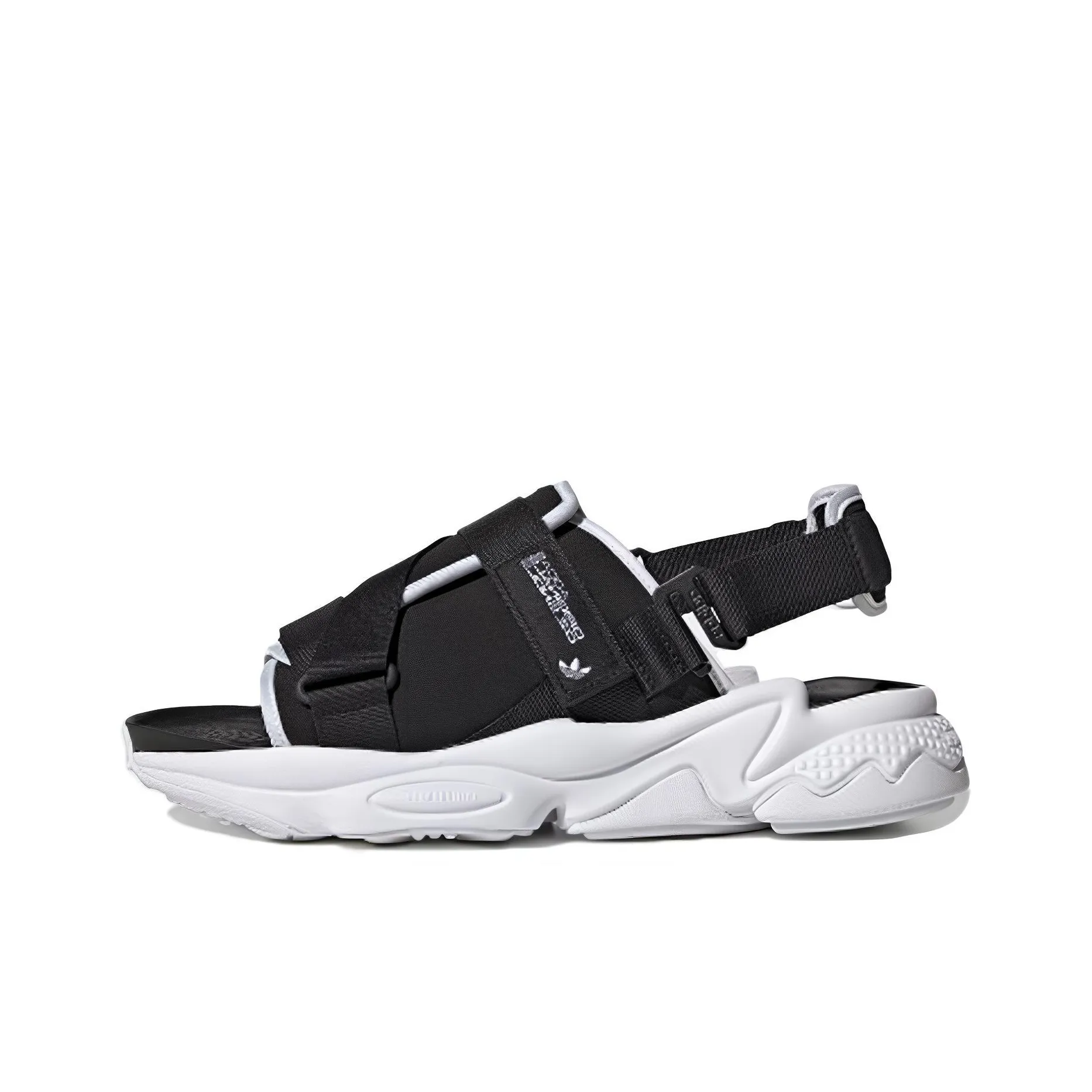 Adidas Originals Ozweego Sandal Fashion Velcro Casual Unisex Black White Sandals 'Black White'