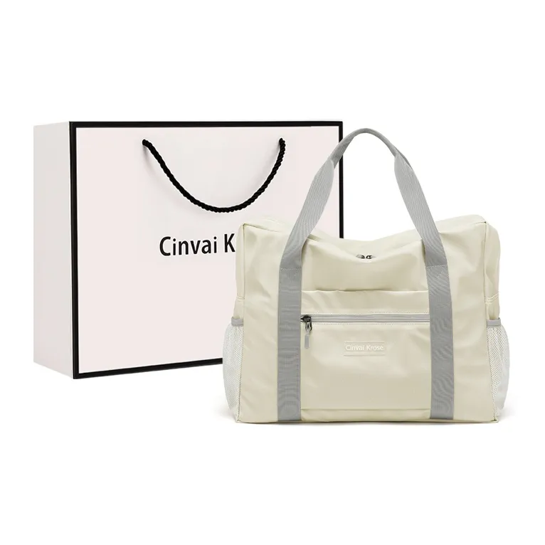 Simvay Clos Fabric Travel Bag Portable Storage Maternity Bag Large Size Women's Ecru