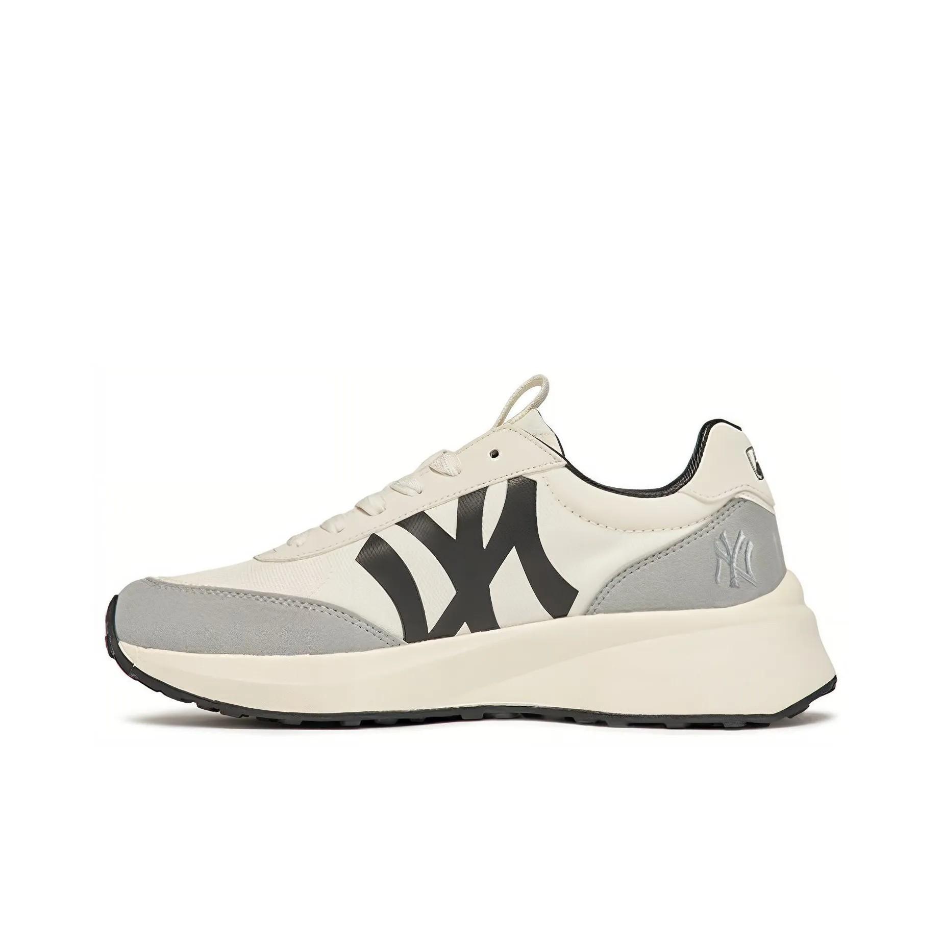 Mlb Base Logo Chunky Jogger Шокабойеры Устойчивые к истиранию Низкий Топ Толстоподошвенные кроссовки Унисекс Серый Белый