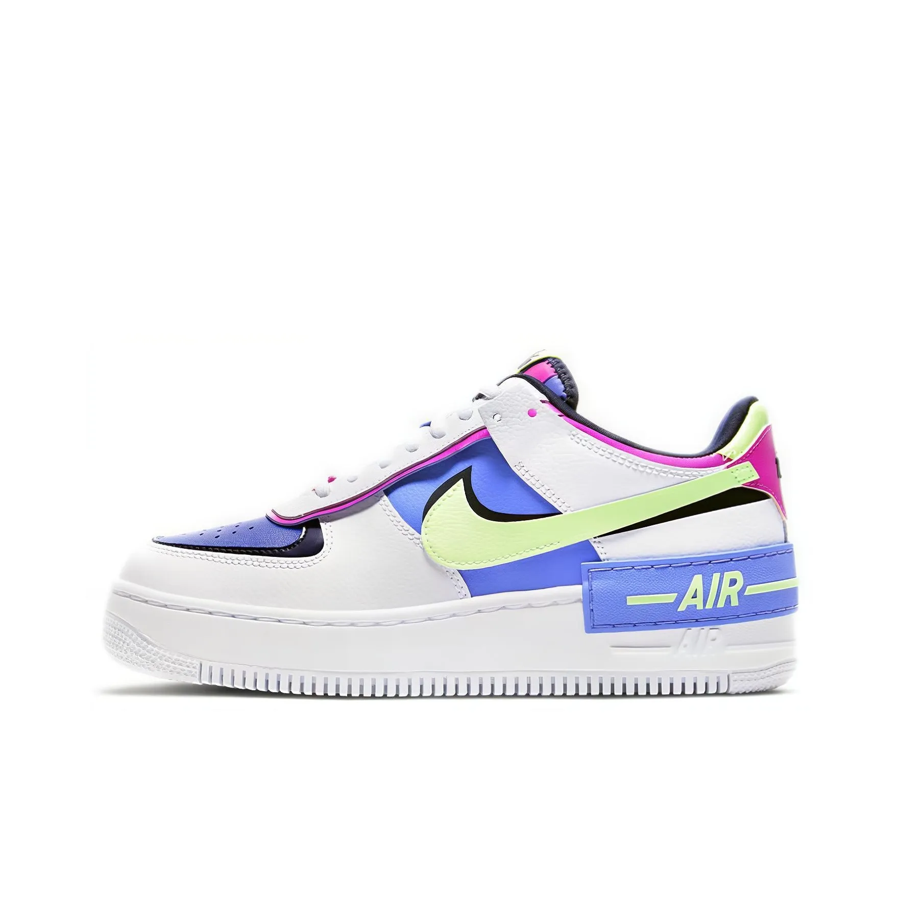 Nike Air FORCE 1 Shadow Low Топ Кроссовки для скейтбординга Женские Белые Синие Зеленые