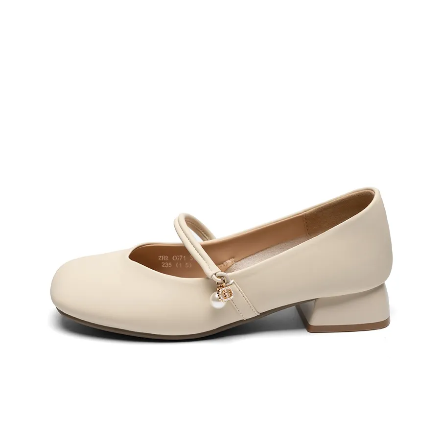 ZHR Квадратный каблук Mary Jane обувь 3 см женская