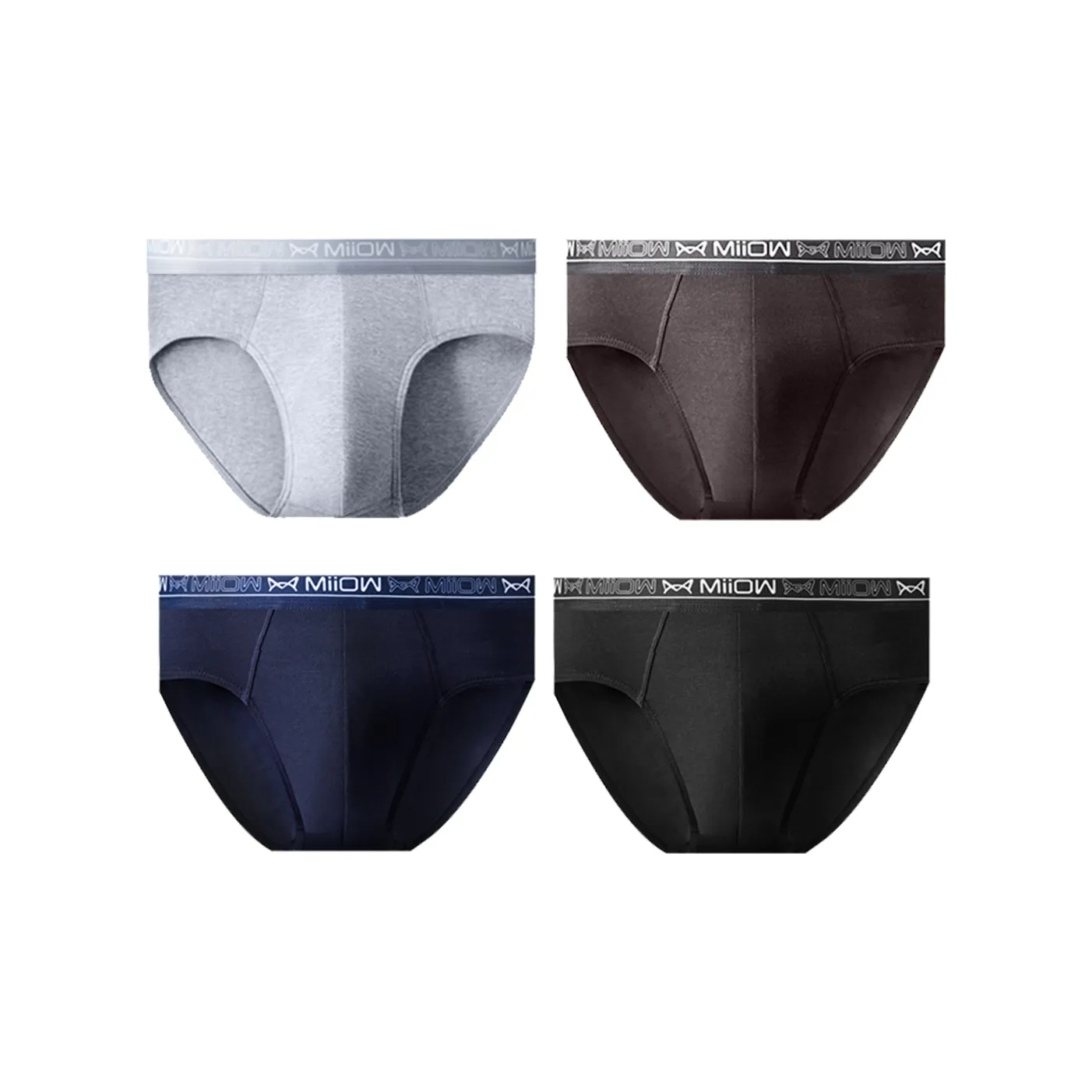 MIIOW Трусы Базовый Бизнес Минималистский стиль Мода Мужской упаковка из 4 штук