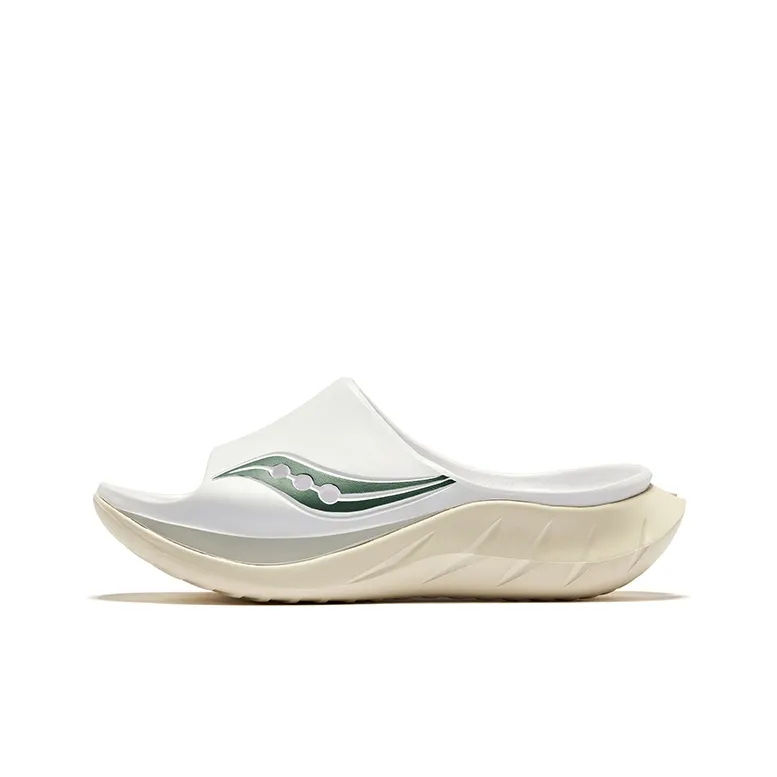 Saucony Slide Slippers Unisex White Beige Green