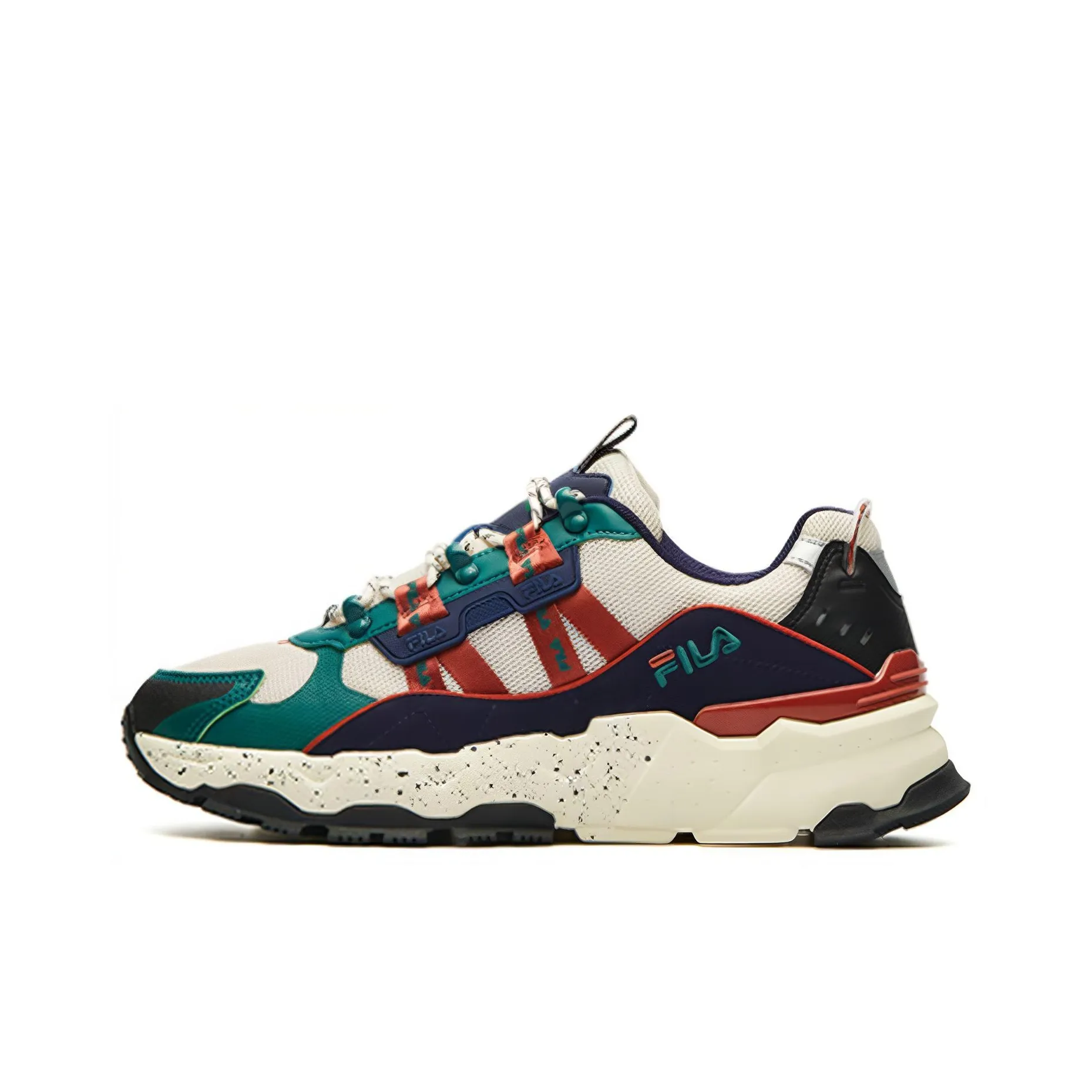 FILA Trek Гипсофила Низкий Топ Casual Мужской Бежевый Коричневый Зеленый