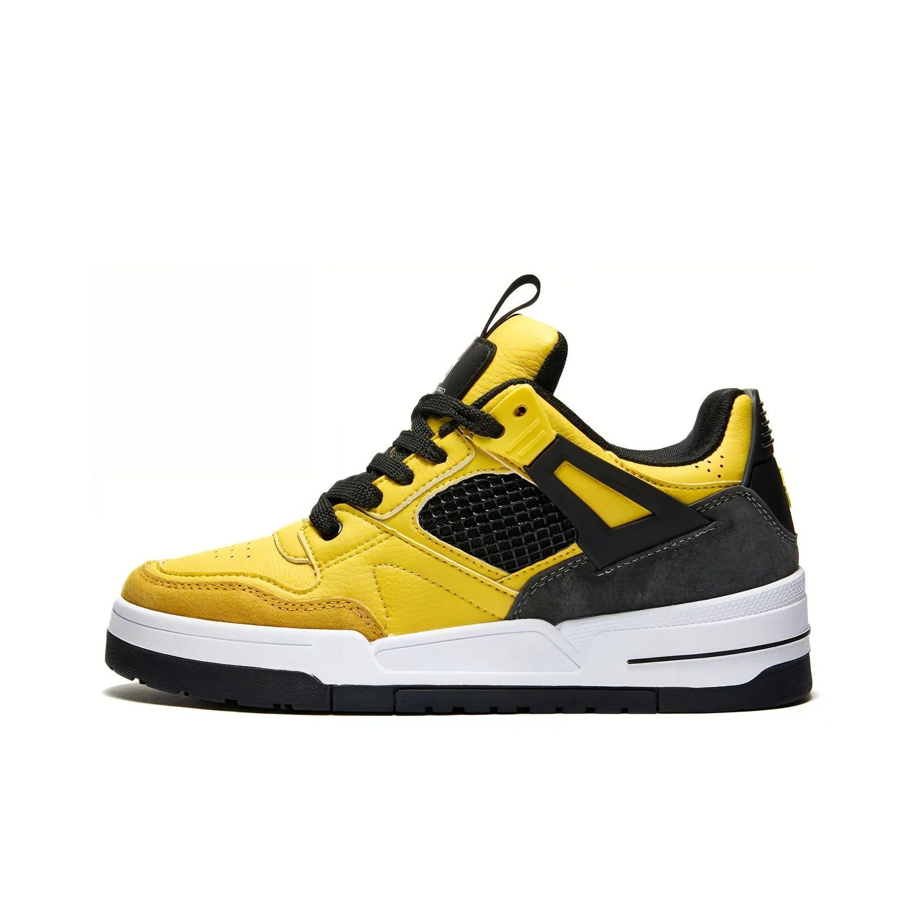 ALPINE PRO Skateboard Shoes Unisex Low Top Black/White/Black/Yellow