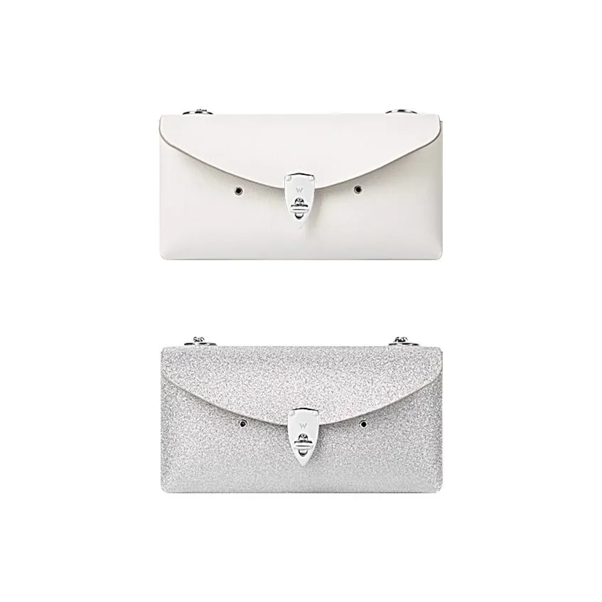 WANACCESSORY Сумка через плечо из коровьей кожи маленькая сумка через плечо для женщин цвет Снежная гора белый серебряный вспышка