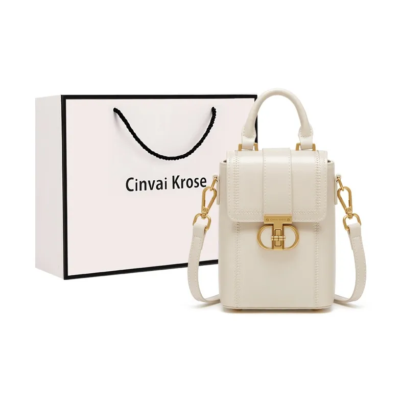 CinvaiKrose Коровья кожа с синтетической кожей портативный чехол для телефона мини женский белый черный