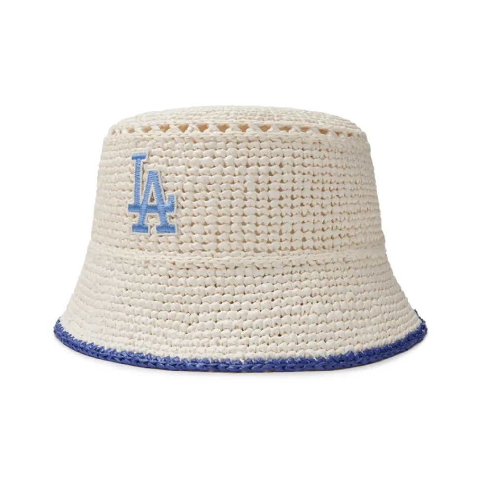 Mlb Base Logo Полипропиленовые Рафия Панамы Унисекс Бежевый