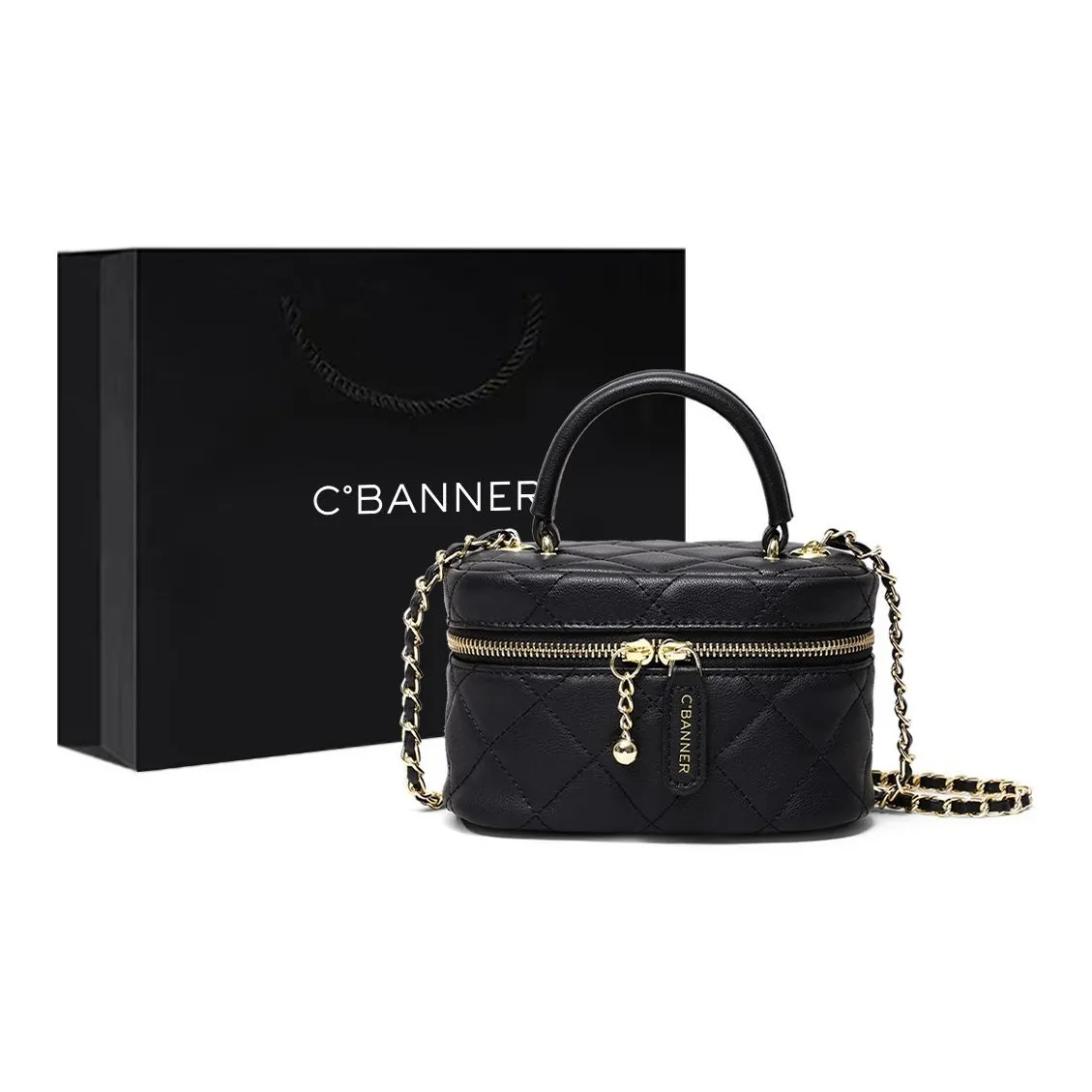 C°BANNER Спилок коровьей кожи с синтетической кожей через плечо сумка обычный женский черный