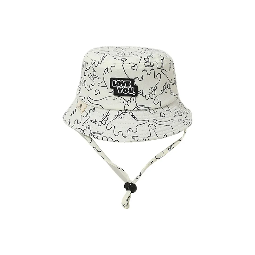 AAJF Cotton Print Dinosaur Sticker Baby Bucket Hat Spring Bucket Hat For Boys Sun Protection Girls Sun Hat Kids'