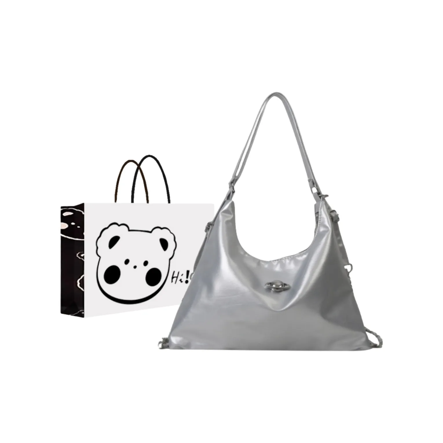 NX DOUGHNUT ПУ (полиуретан) Рюкзак Стандартный Женские Белый Серебряный Черный Хаки