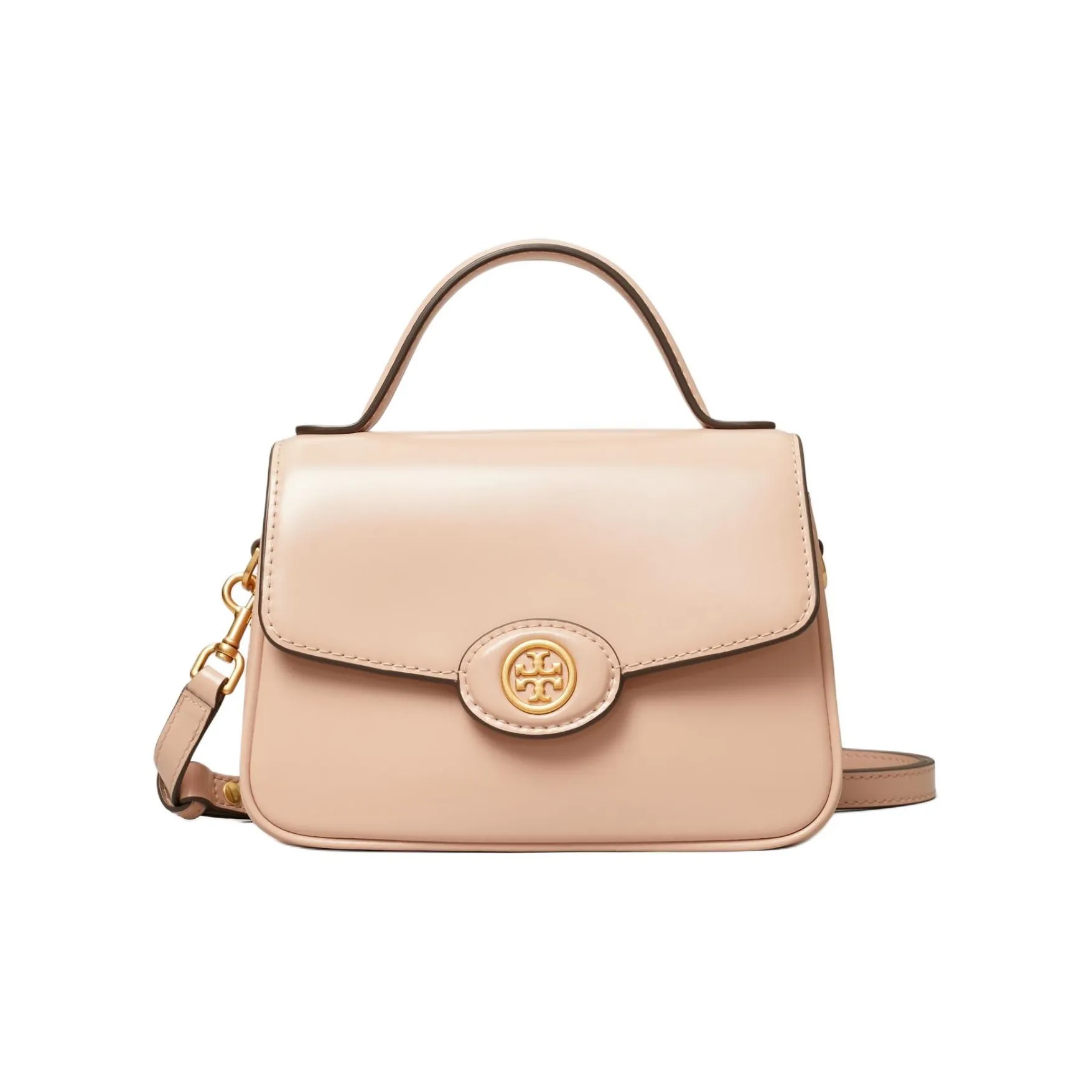 TORY BURCH Robinson Лакированная кожа Сумка через плечо Сумка Маленькая Женская Розовая