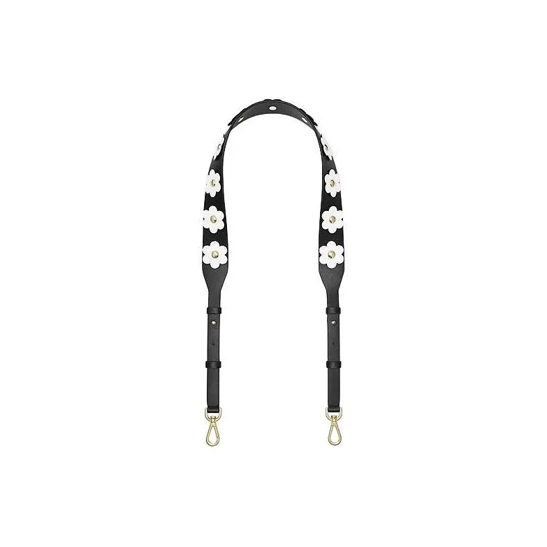 MICHAEL KORS Leather Shoulder Strap Bag Straps Women's Black & White