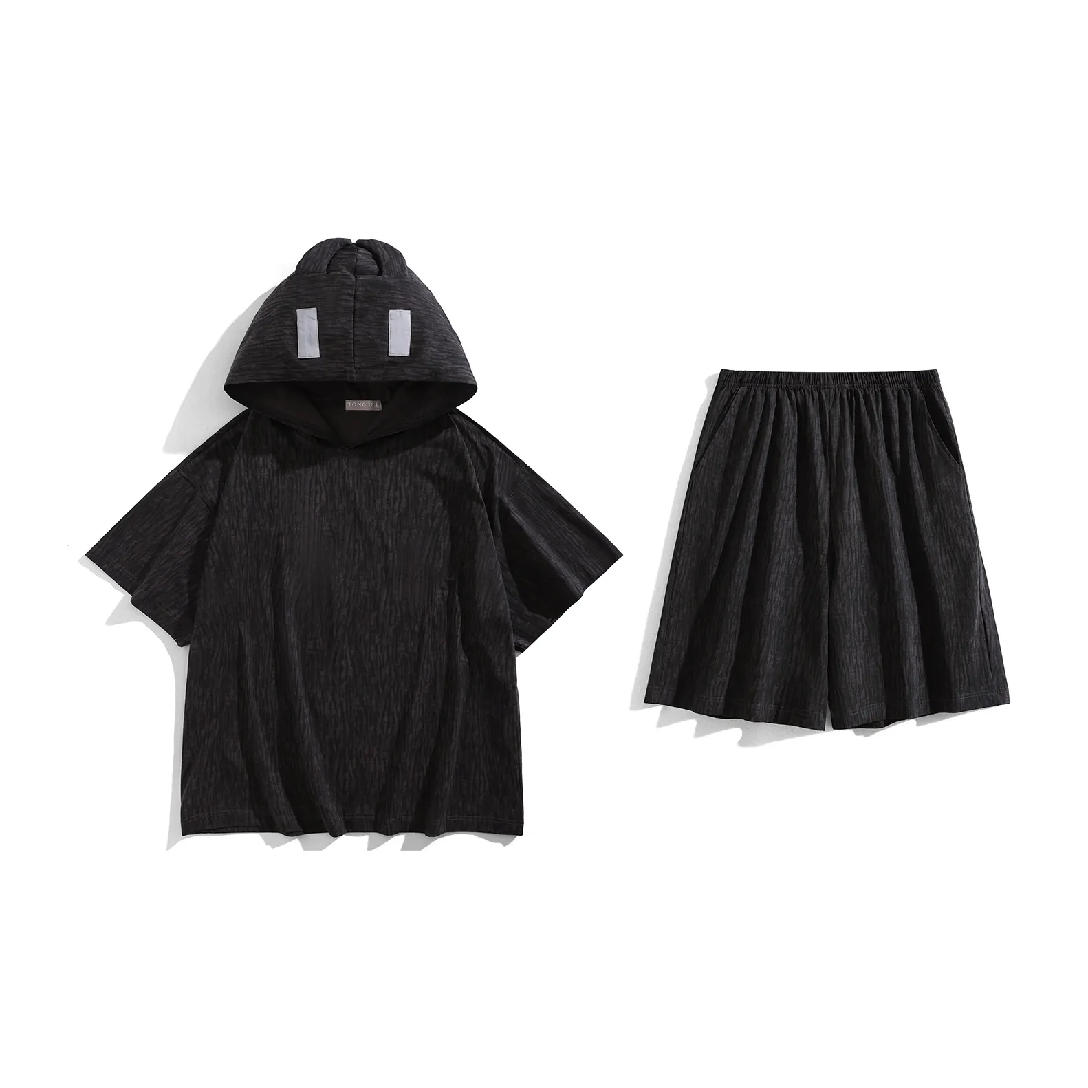 Same Language Пижамный комплект Мужской Угольный черный с текстурой древесного зерна