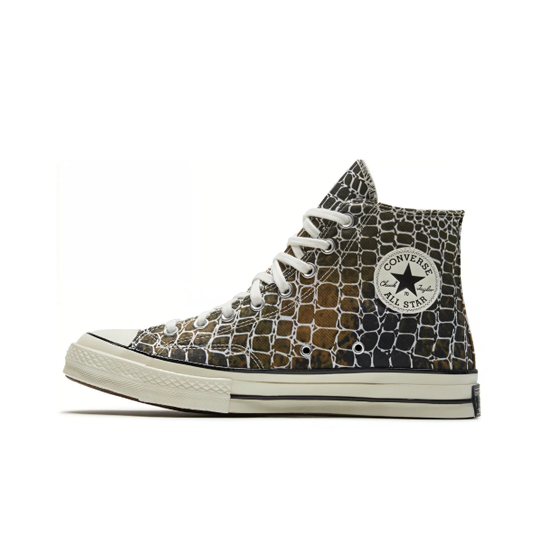 Конверс Animal Print Chuck 1970s Крокодил Высокие Кеды Унисекс Коричневый Черный