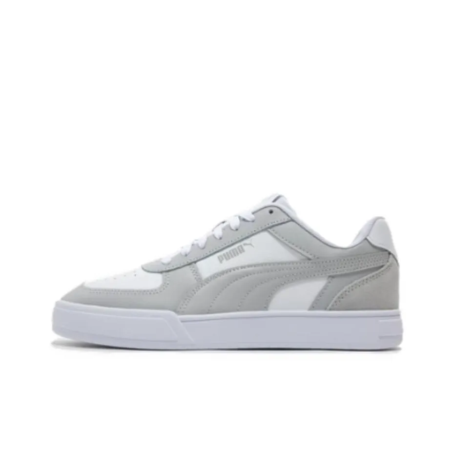 PUMA Caven 2,0 Slip-Resistant Abrasion-Resistant Low Top Skateboard Shoes Unisex White Gray PUMA Caven 2,0 Противоскользящие Устойчивые к истиранию Низкие Кроссовки для скейтбординга Унисекс Белый Серый