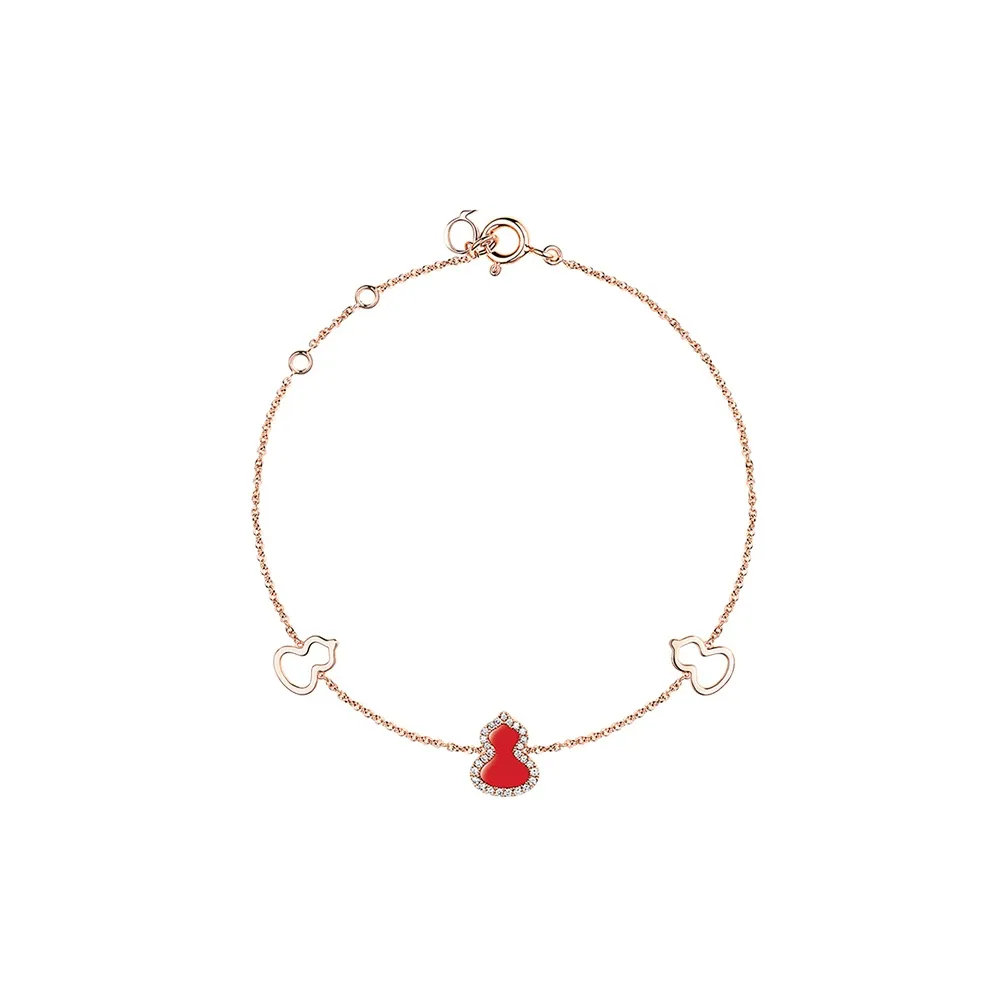 Qeelin Wulu 18K Rose Gold Bracelets Women's Red