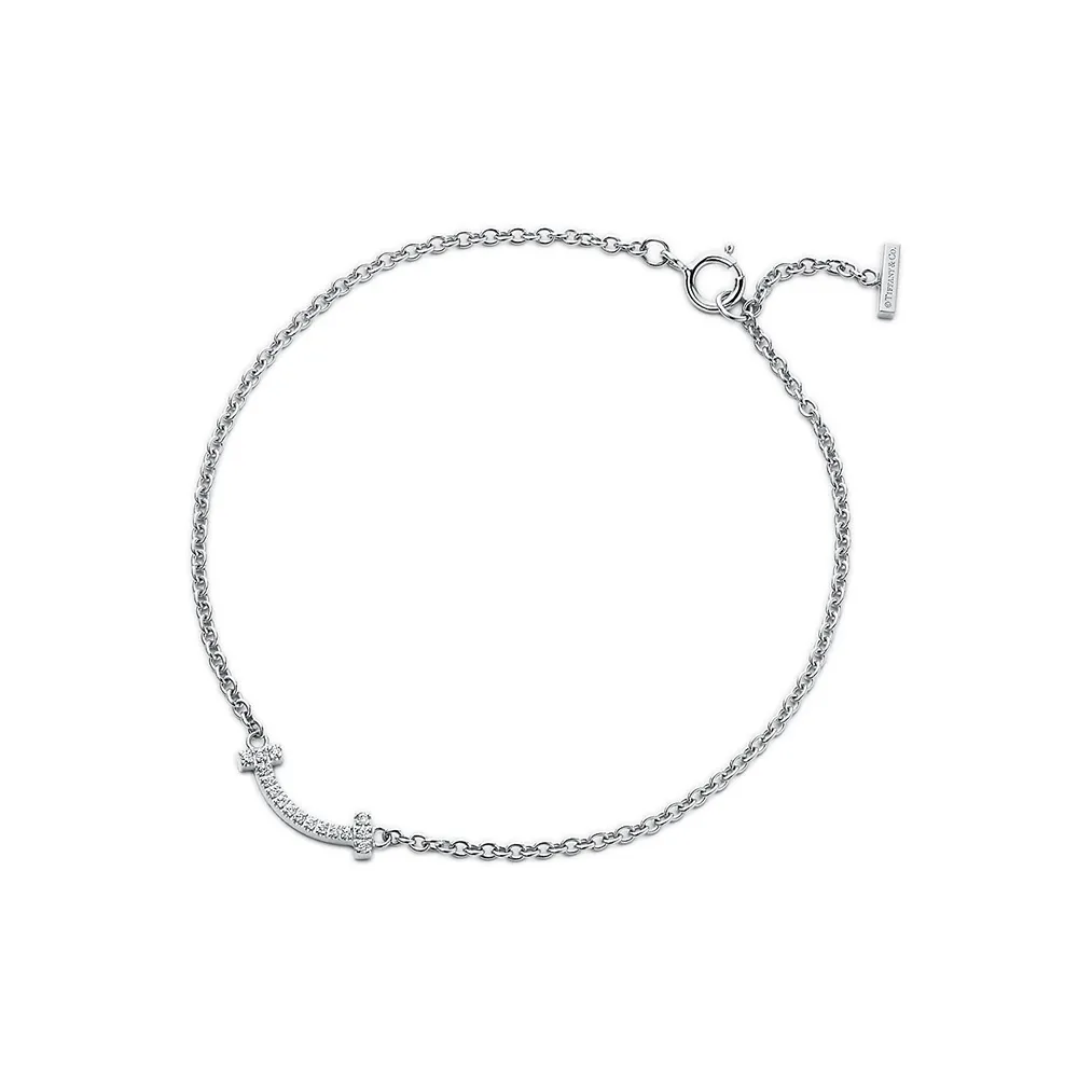 TIFFANY & CO. White Gold Set With Diamonds Bracelets Women's