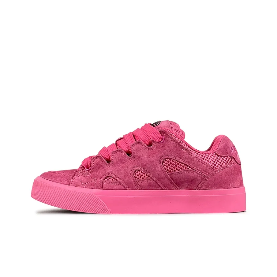 LuzaoT SUPER DRAG Puffy pie shoes Anti Slip Wear Resistant Low Top Skateboard pie shoes Unisex Rose Red
