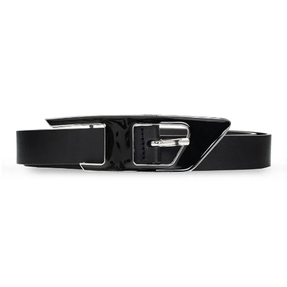 DIESEL Значок Дизайн Коровья кожа Ремни Женские Черный