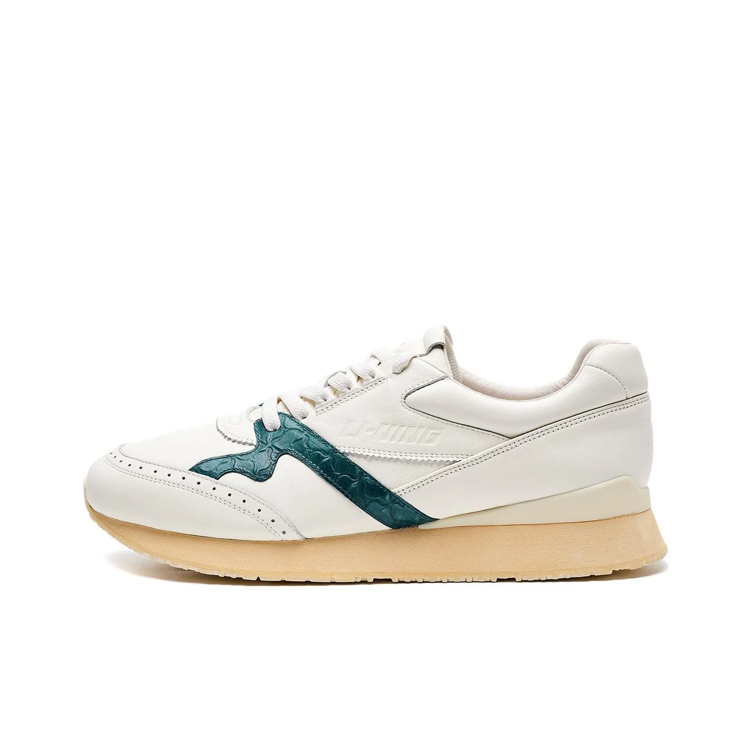 LI NING 1990 001 Shock Absorbers Slip Resistant, Abrasion Resistant, Breathable Low Top Casual Shoes Men's White Jasper