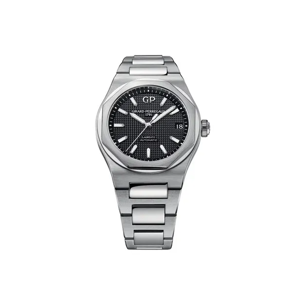 GP Automatic Mechanical Movement Men's Watches Watch 42mm Black Dial Stainless Steel Case Stainless Steel Watchband