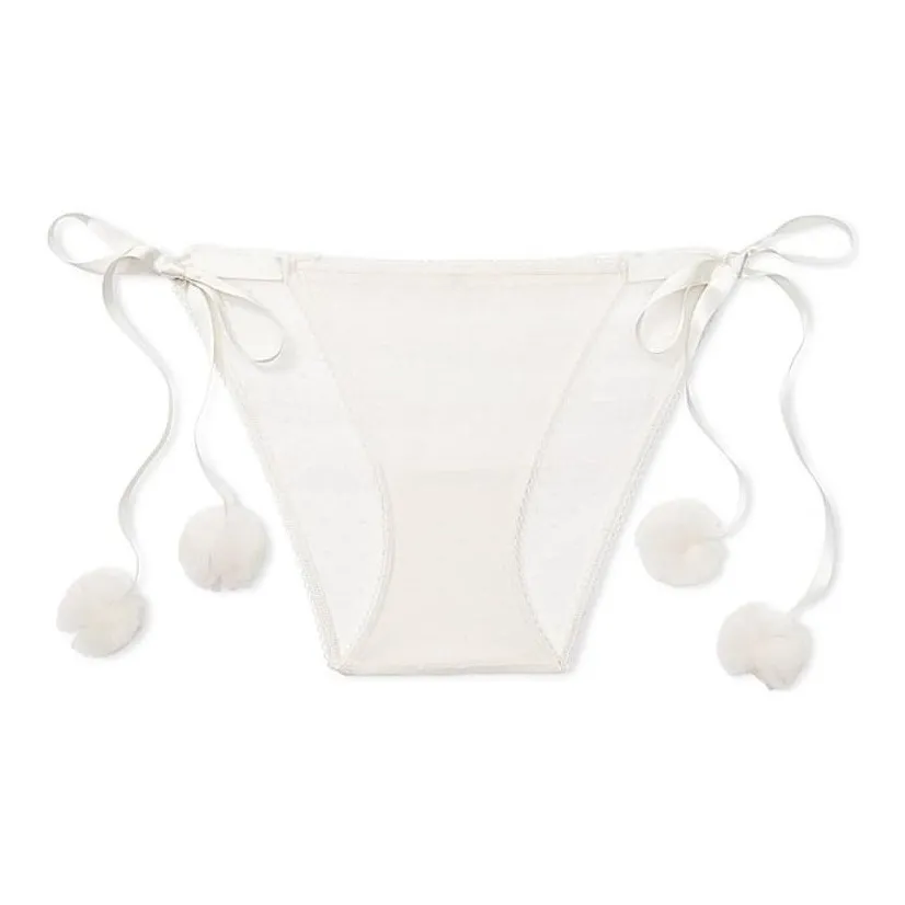Victoria's Secret PINK DREAM ANGELS Bridal Tulle Rufe Pm Sg Bi Panty/CW Underpants Women's 1 Pack Coconut White