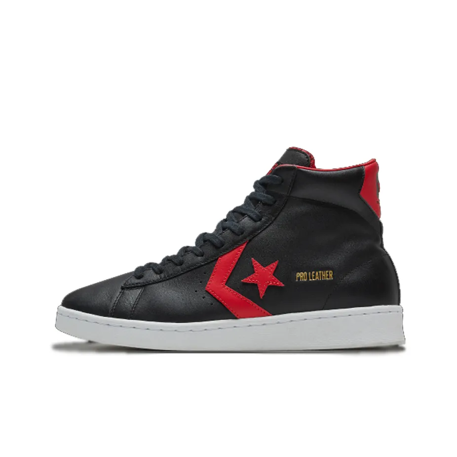 Конверс Cons Pro Leather MID Топ Баскетбольные кроссовки Унисекс Черный Красный