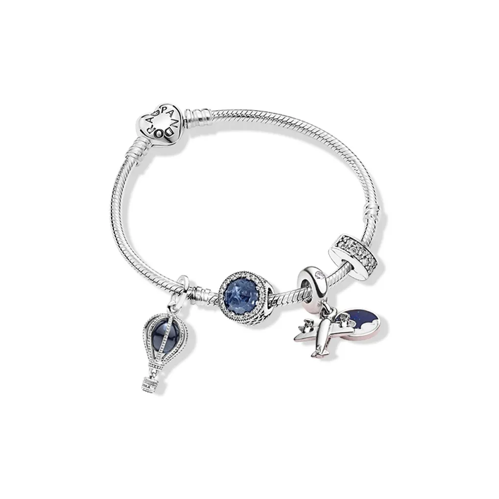 Pandora 925 Sterling Silver Bracelets Women's Blue