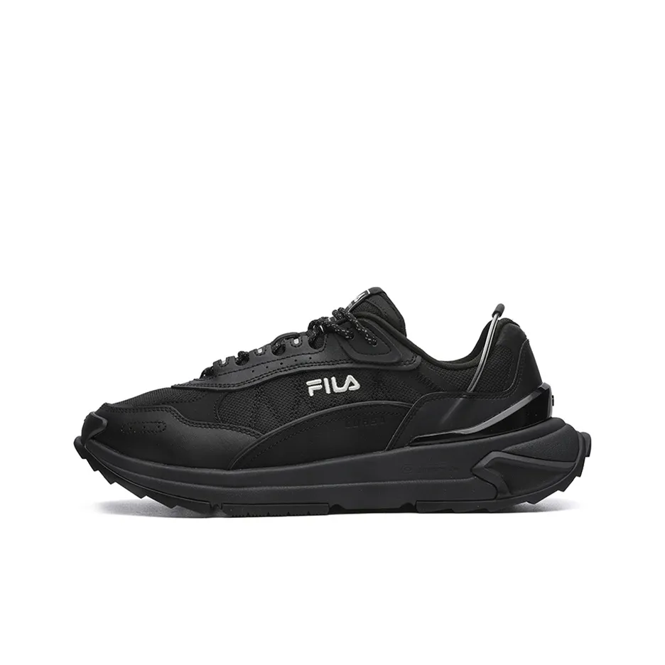 FILA Fashion Sneakers Cushioning Anti-Slip And Wear-Resistant Lightweight Rebound Low-Top Running Shoes Men's Black