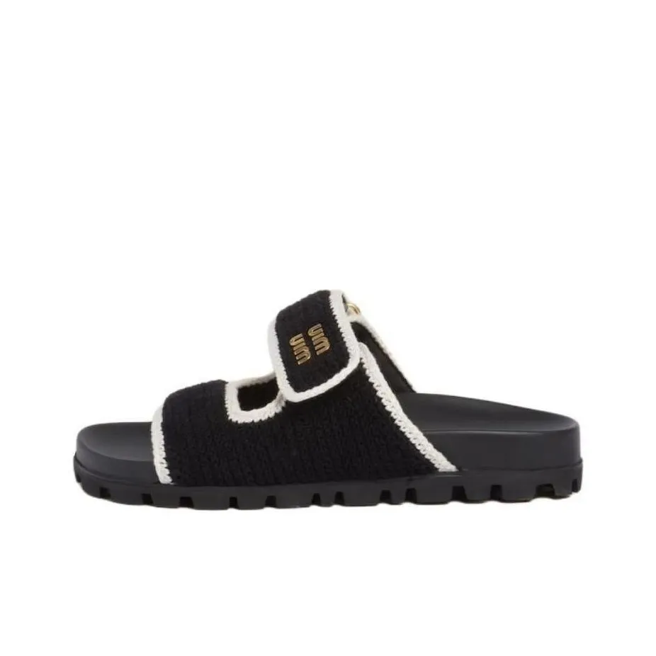 MIU MIU Slide Slippers Women's Black