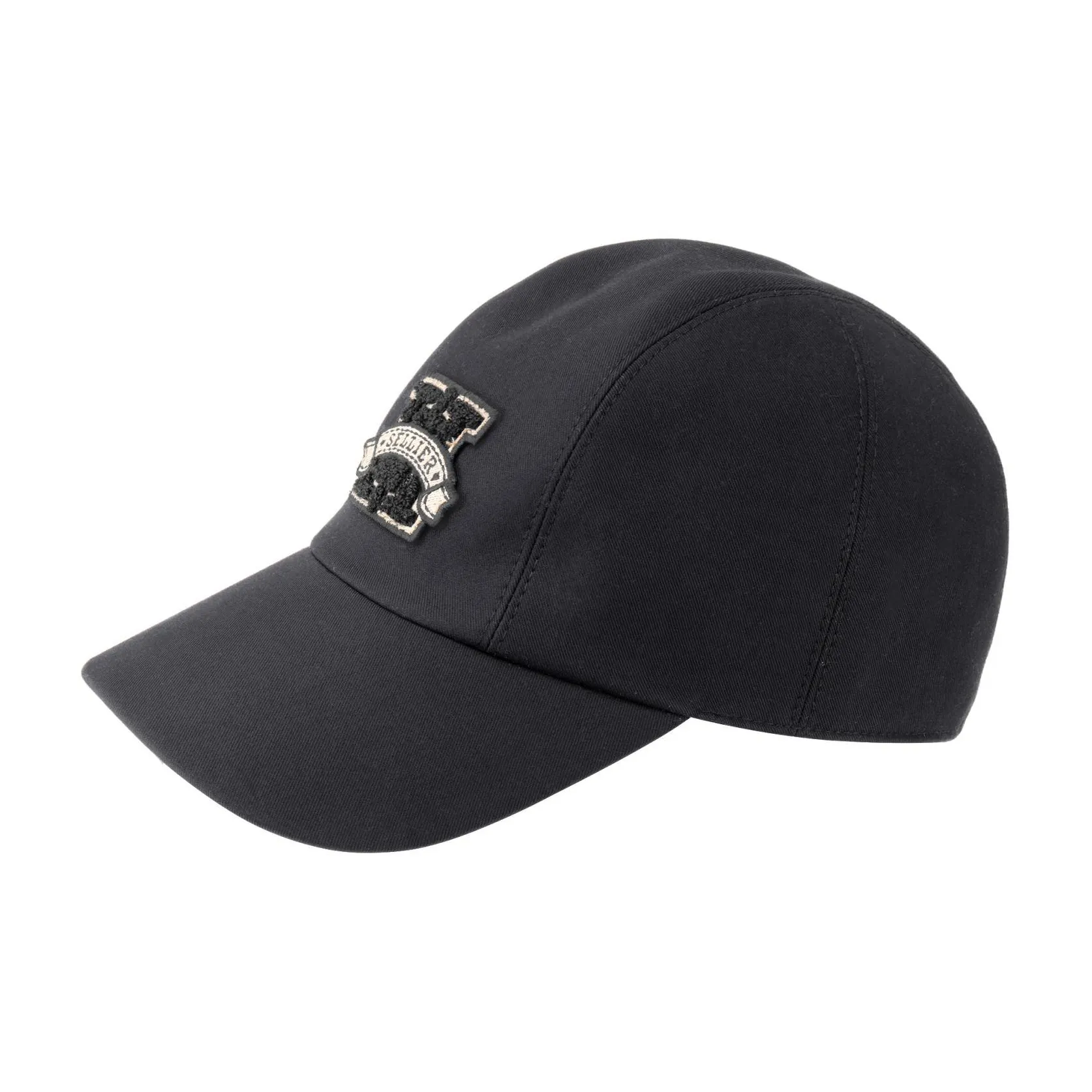HERMES Cotton Baseball Caps Unisex Black