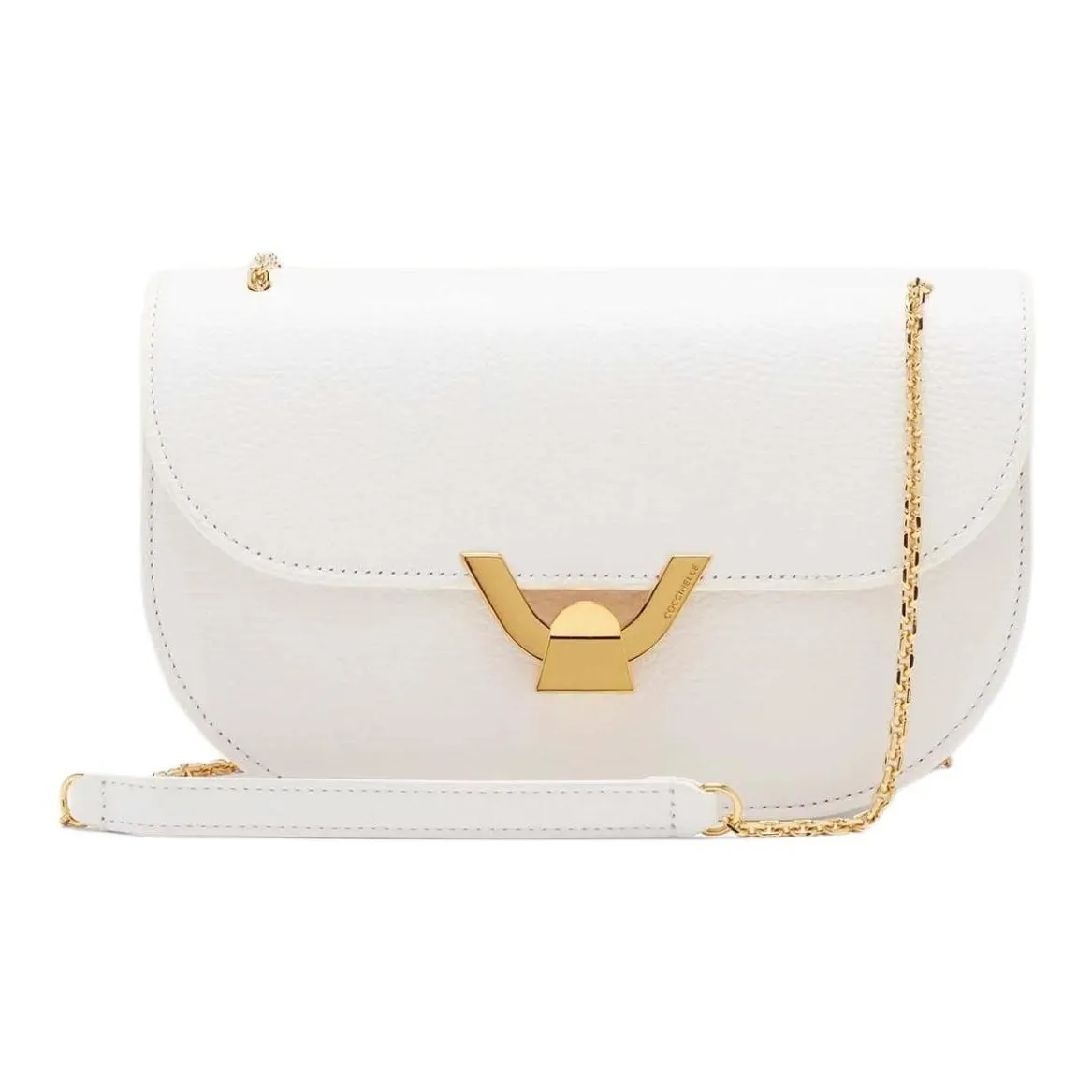 COCCINELLE GRAIN LEATHER Сумка через плечо Средняя Женская Ярко-белая