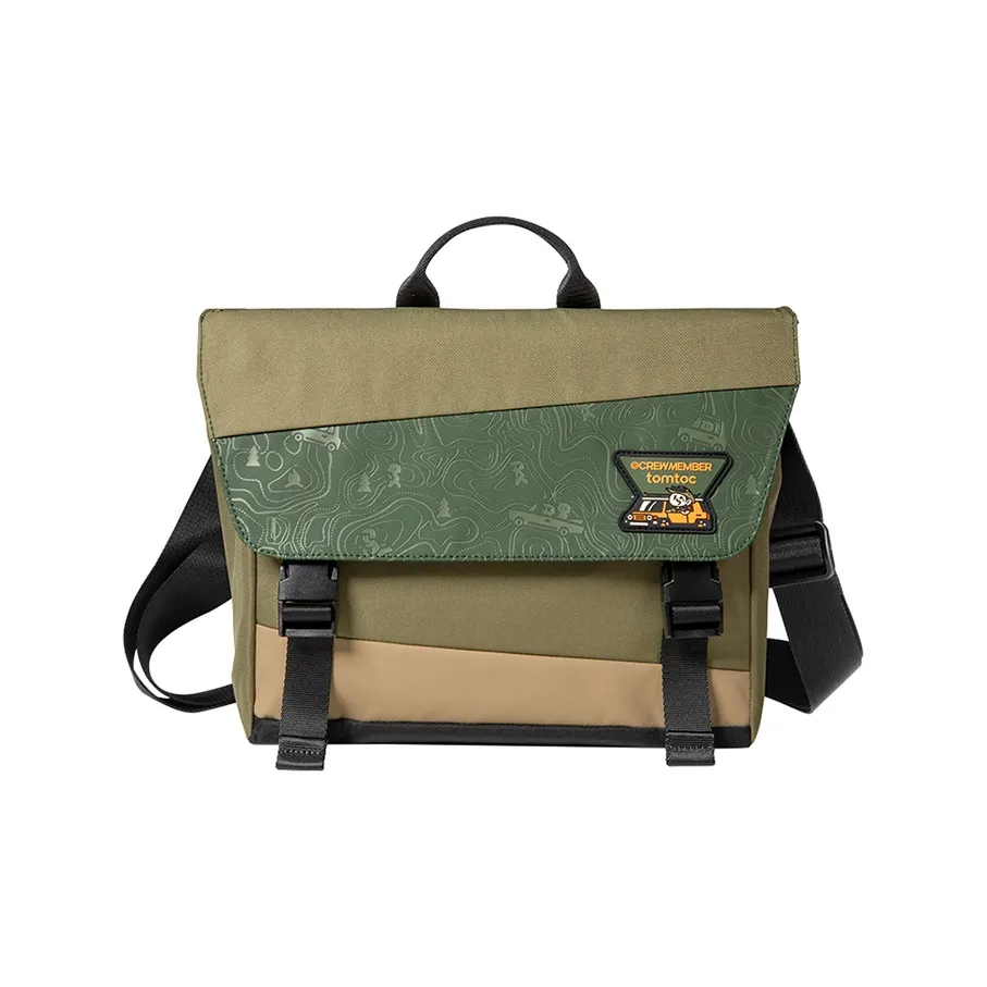 Tomtoc Полиэстер Курьерская сумка Сумка через плечо Средняя Унисекс Обсидиановый черный