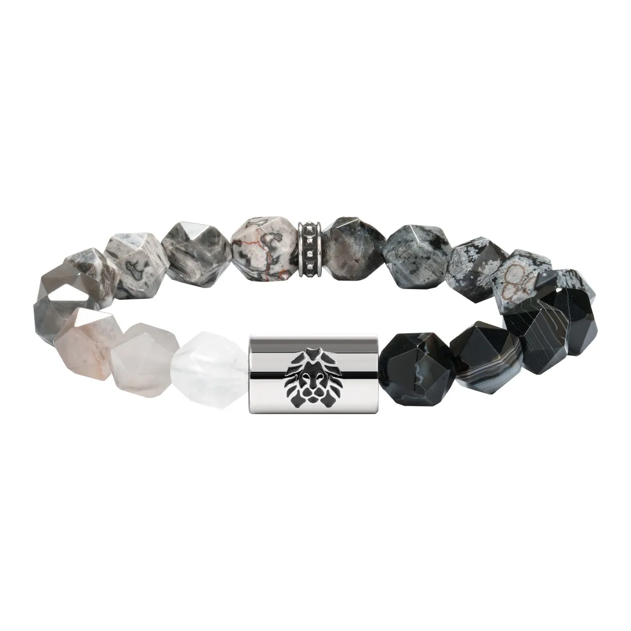 Rastaclat Черный Шунгит Маленький Лев Китайский стиль Браслет с бусинами Унисекс