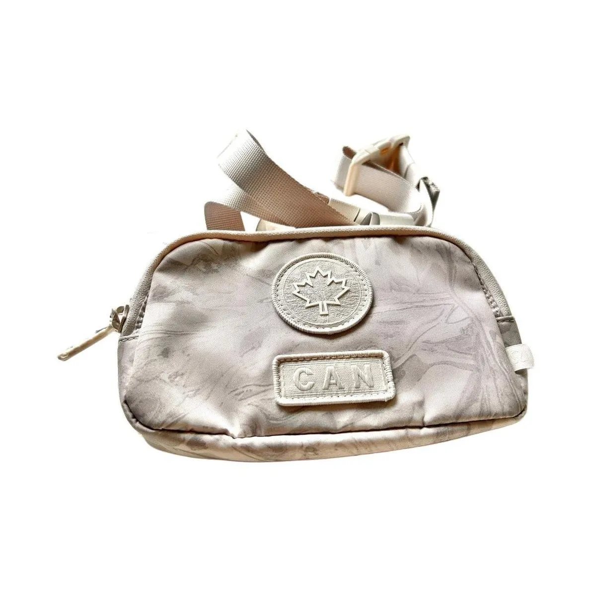 Lululemon Recycled Polyester One Shoulder Crossbody Fanny Pack Mini Unisex Light Ivory & White Opal