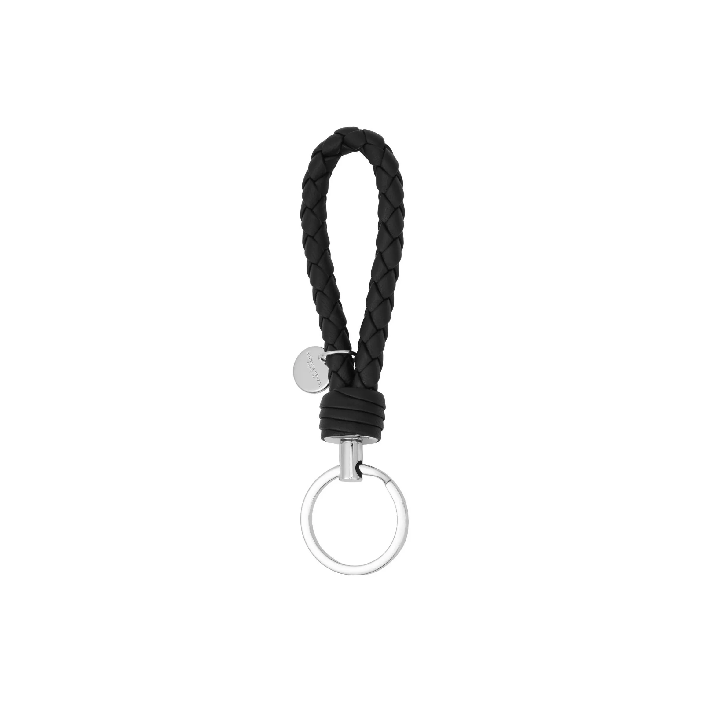 Bottega Veneta Sheepskin Keychains Unisex Black