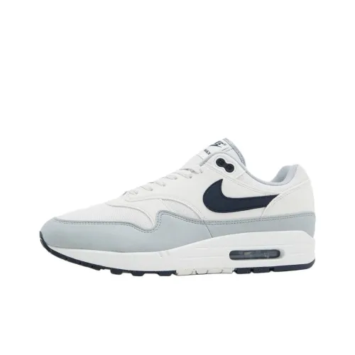 Nike Air Max 1 Повседневная обувь Низкий Топ Бело-серый Мужская