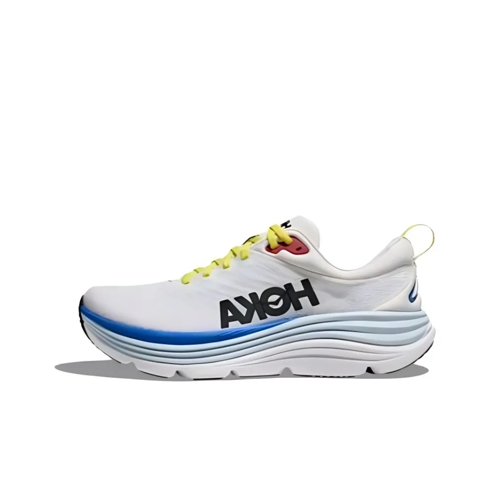 HOKA ONE ONE Gaviota 5 Cushioning Wear-Resistant Low-Top Running Shoes Men's White