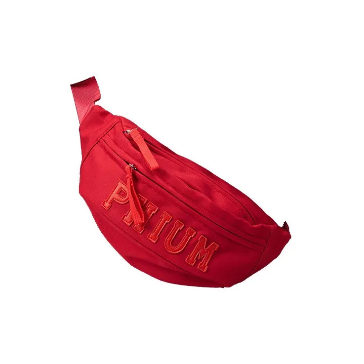 POY Nylon Fabric Women's Crossbody Bag, Trendy Fanny Pack Medium Size Unisex Burgundy