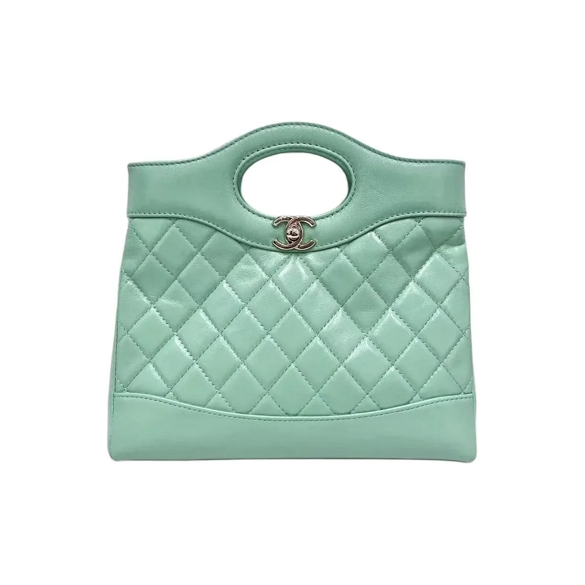 CHANEL Polished Lambskin Tote Bag, Shopping Bag, Shoulder Bag, Crossbody Bag, Handbag Mini Women's Green