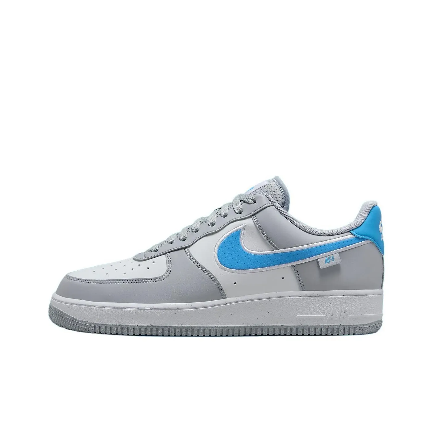 Nike Air FORCE 1 Low Устойчивый к истиранию Дышащий Низкий Топ Скейтбординг Мужские Серый Белый Синий